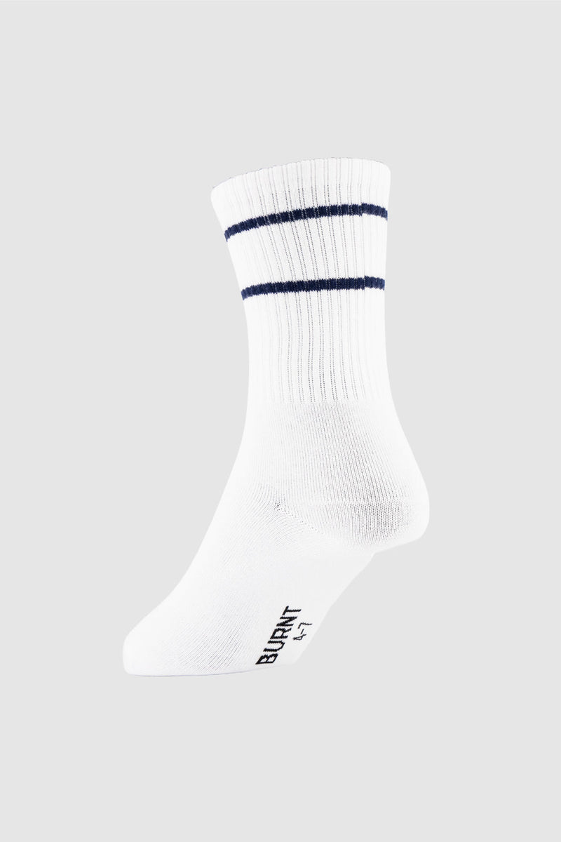 Track Crew Sock - White & Navy