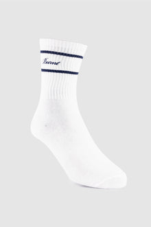 Track Crew Sock - White & Navy